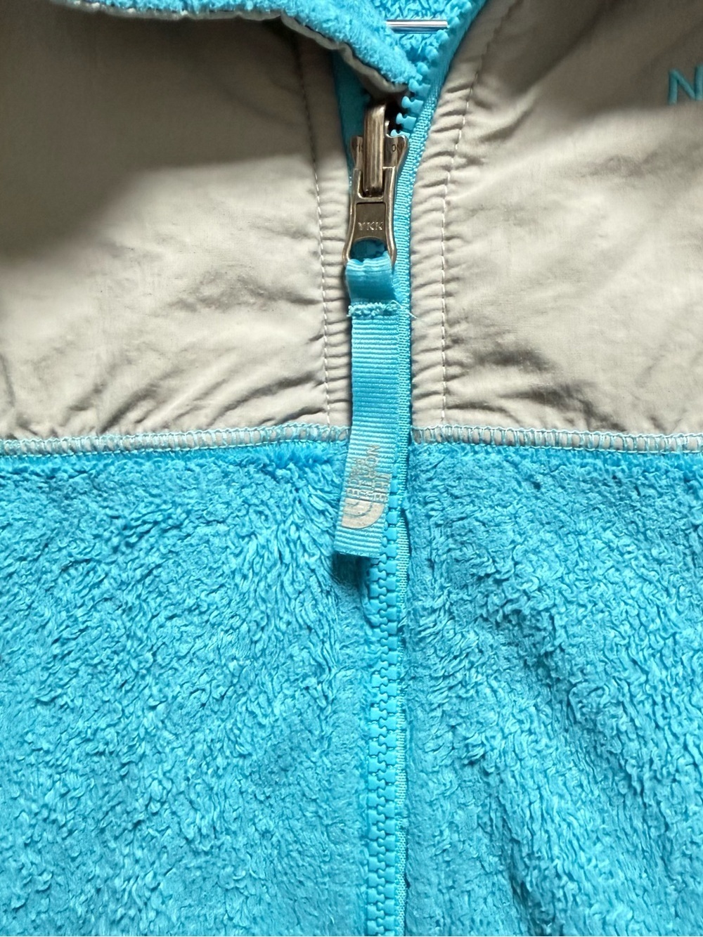 The North Face Aqua Blue and Light Gray Fleece Jacket - Picture 3 of 7